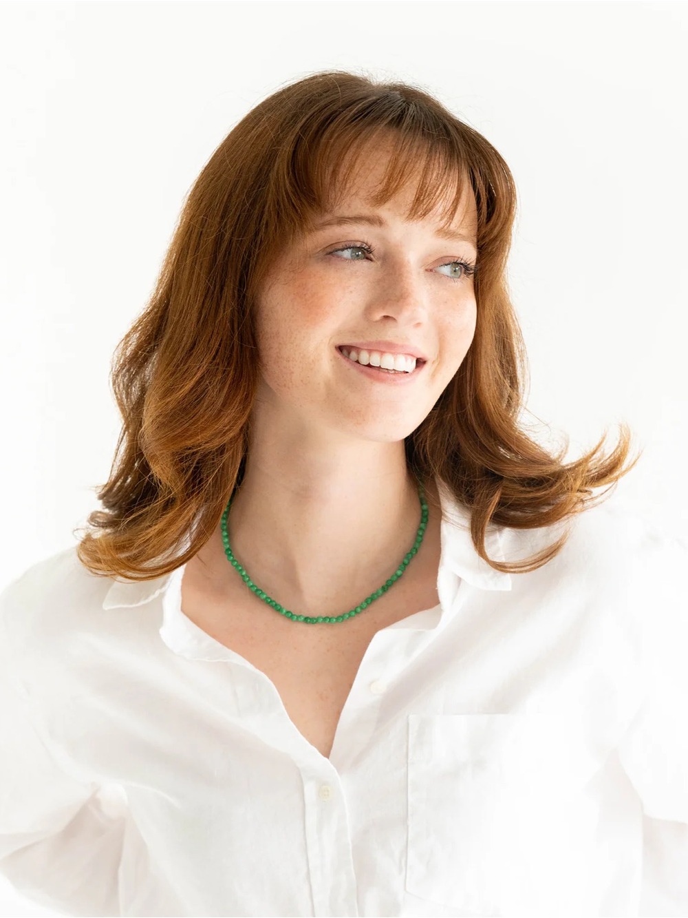 NWT Susan Shaw Jade Green Beaded Necklace - Picture 2 of 8